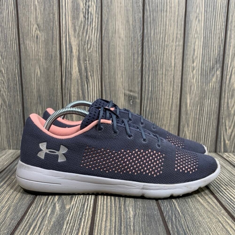 Under Armour Women Rapid Running Jogging Shoes Sneaker‎ Mesh Gray Pink Size 11